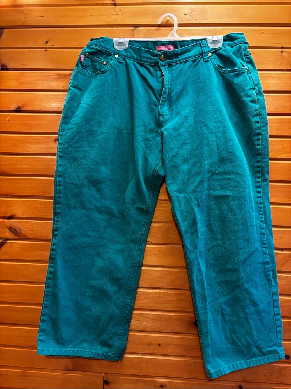 Woman Within Teal Green High-Rise Straight Leg Jeans